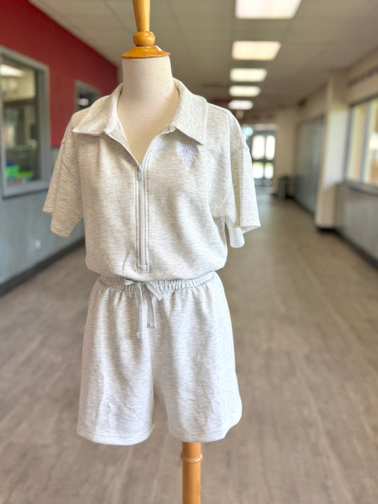 Butter Soft Tennis Romper-Grey
