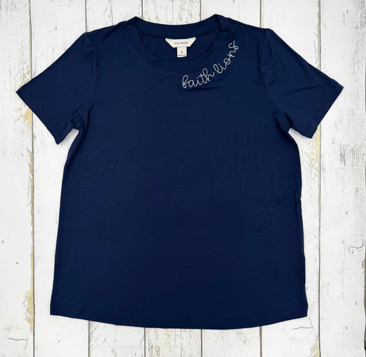 Faith Lions Everyday Tee in Navy