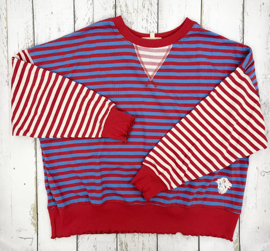 Contrast Stripe Terry Sweatshirt