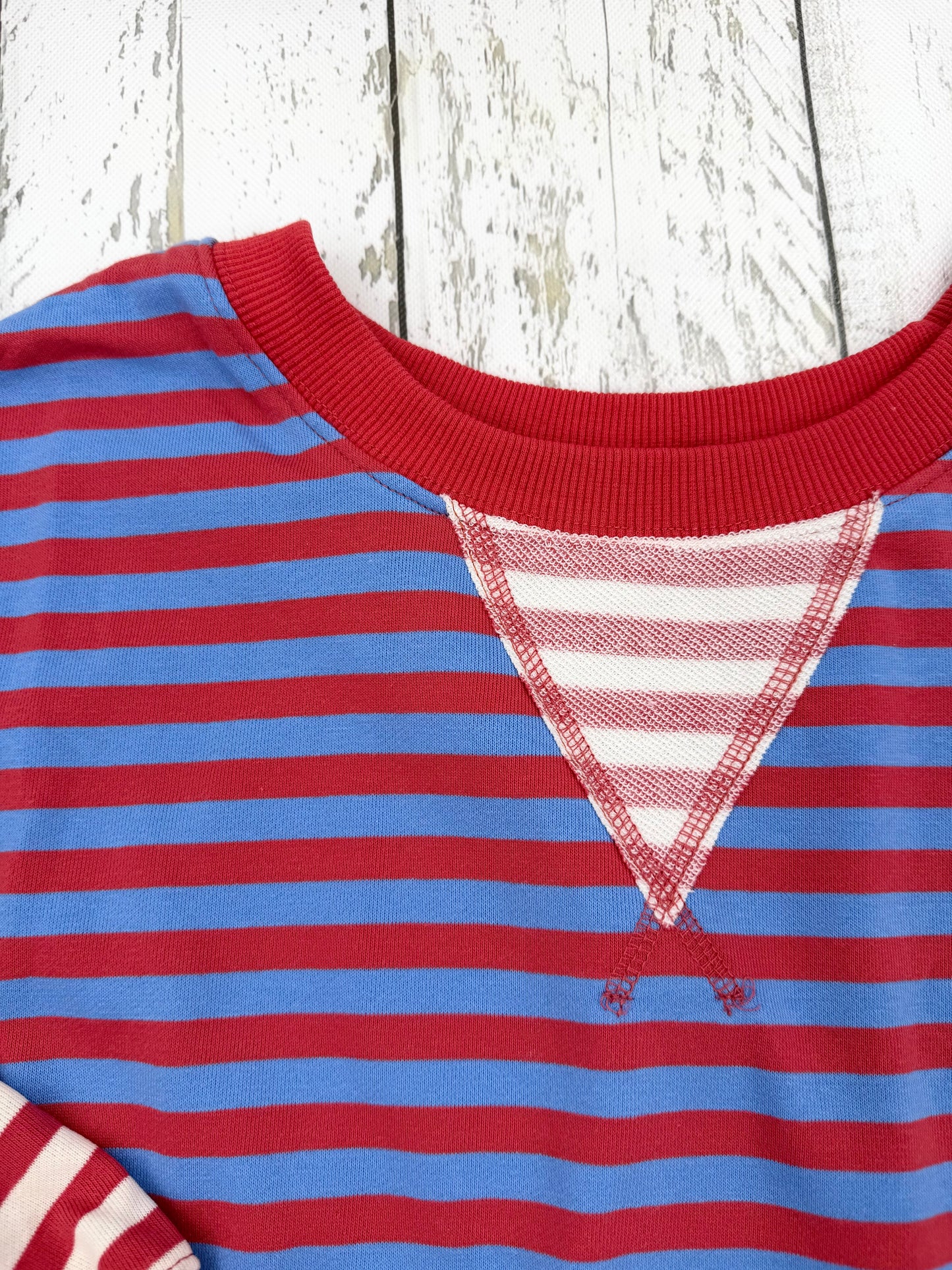 Contrast Stripe Terry Sweatshirt