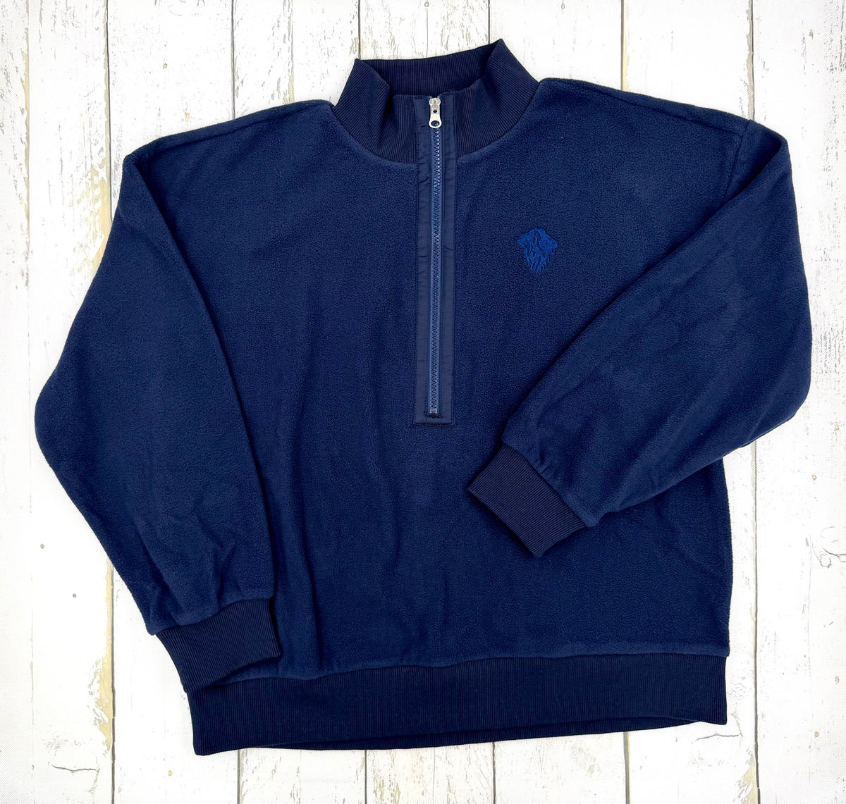Navy Fleece Half-Zip by Jodifl
