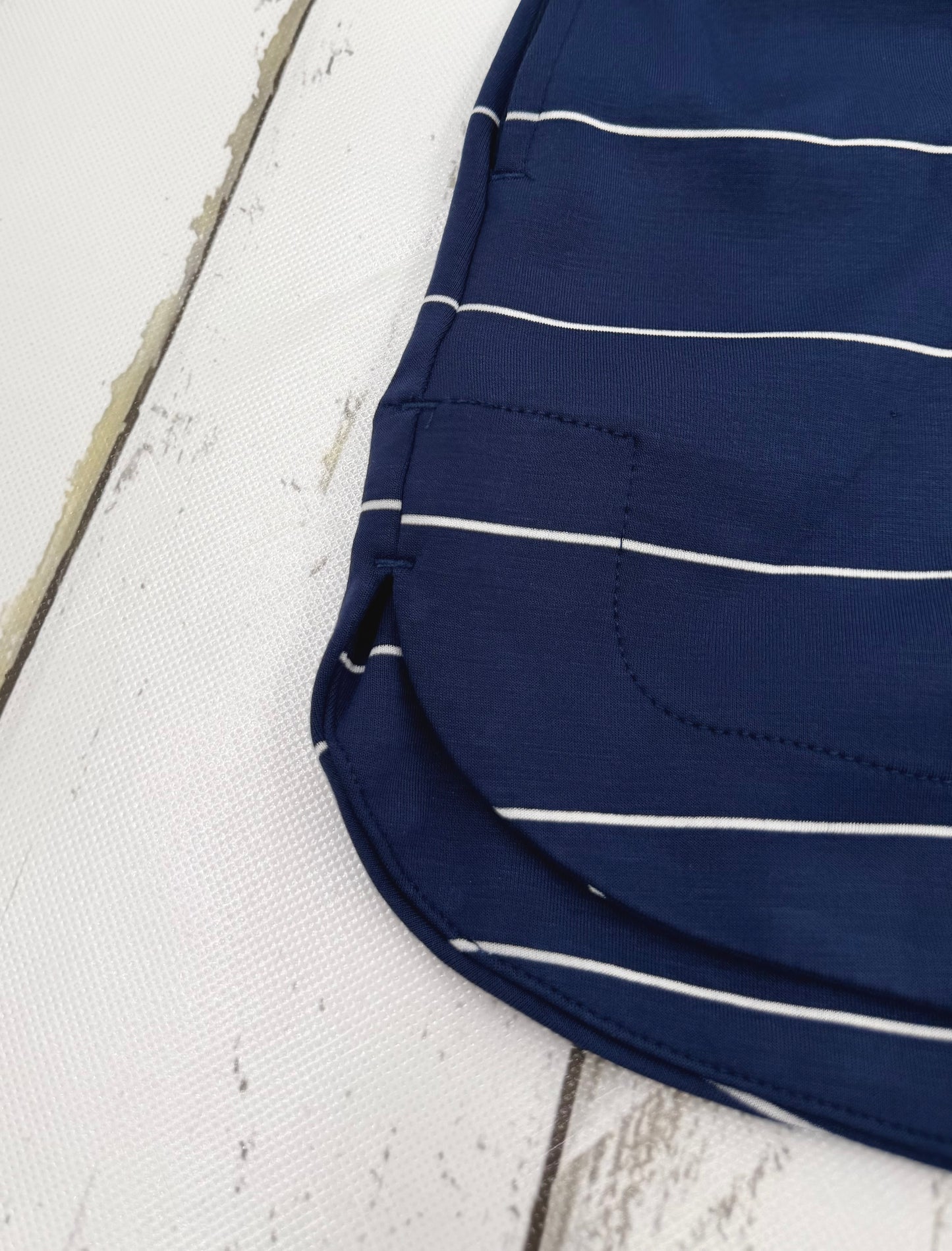 Navy Striped Faith Short Set