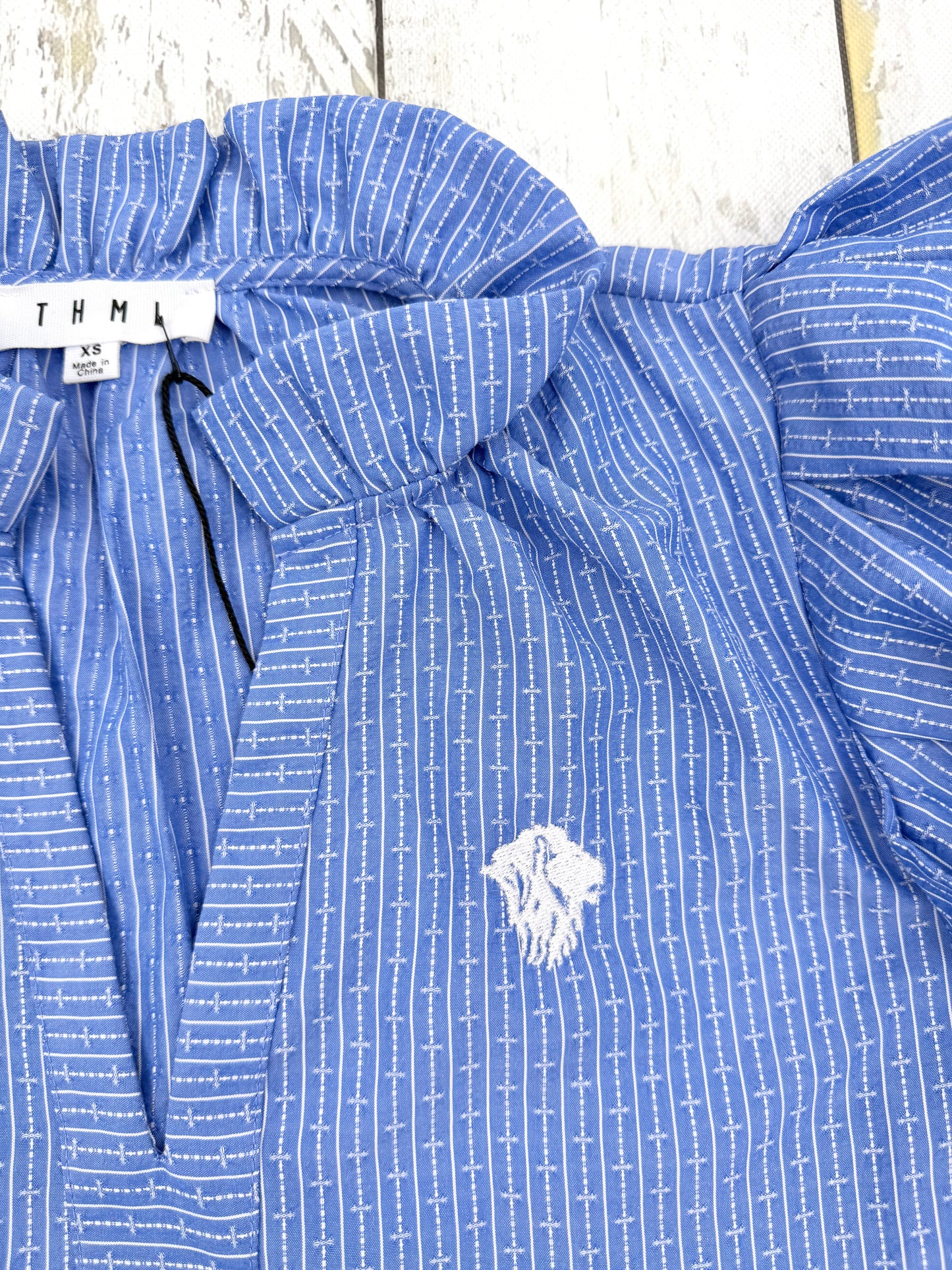 Poplin Bubble Sleeve Blouse