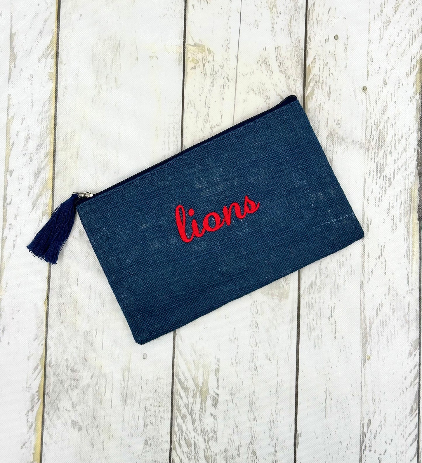 Jute Zippered Cosmetic Pouch
