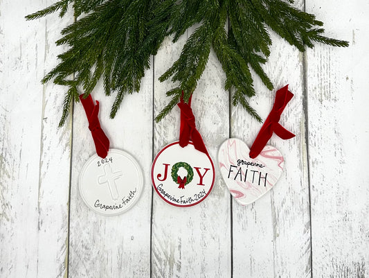 Custom Faith Ceramic Ornaments