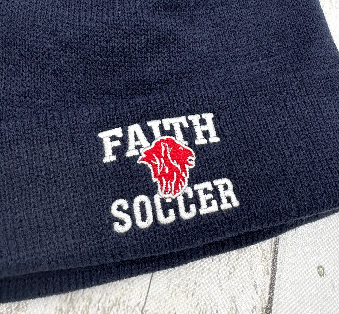 Soccer Beanie hats with Pom