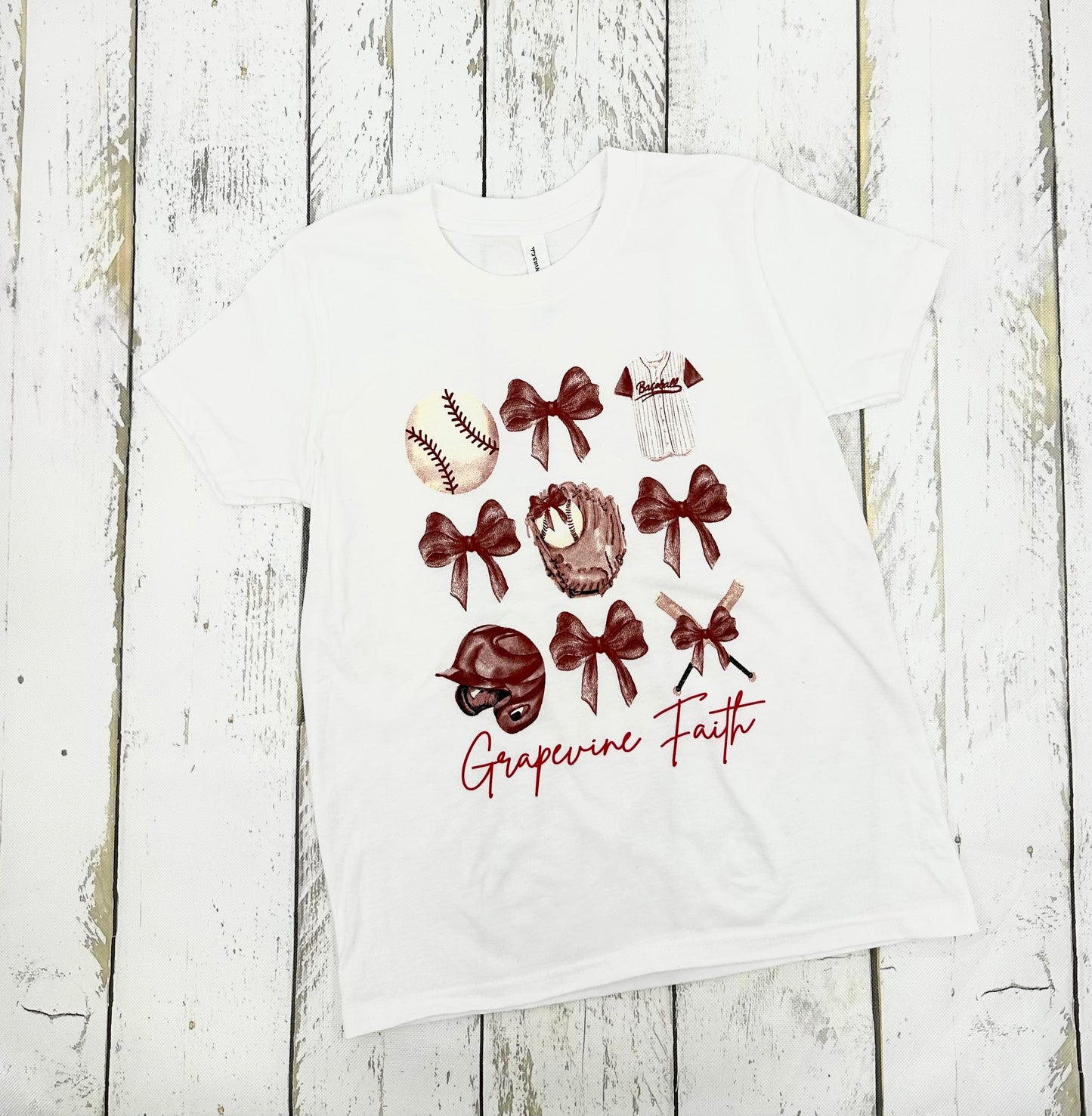Girls Baseball Bow Tee