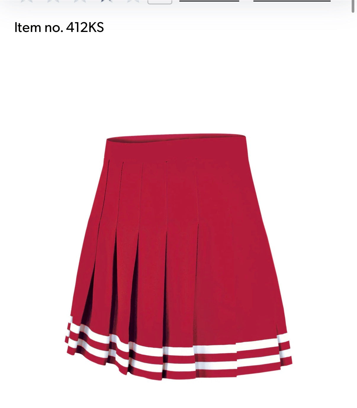 Youth Cheer Chasse Classic Knife Pleat Skirt - RED