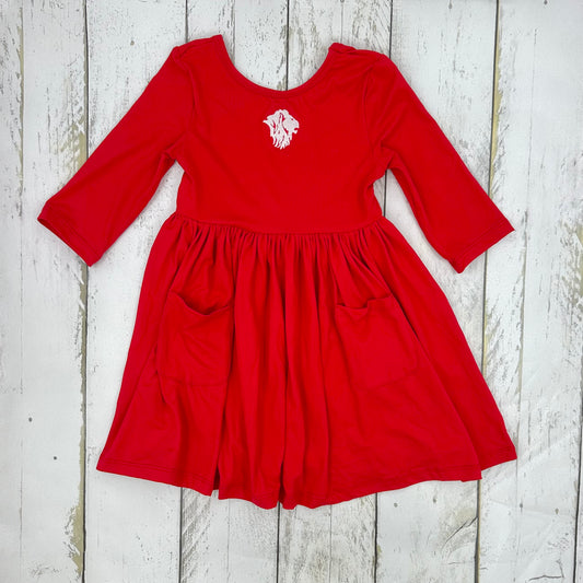 Pocket Twirl Dress-Red