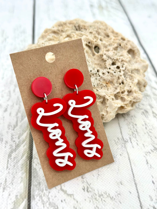 Gameday Script Lions Earrings