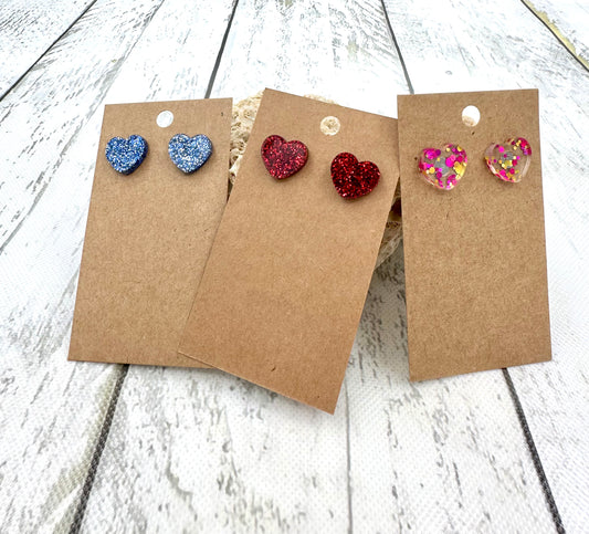 Heart Stud Acrylic Earrings