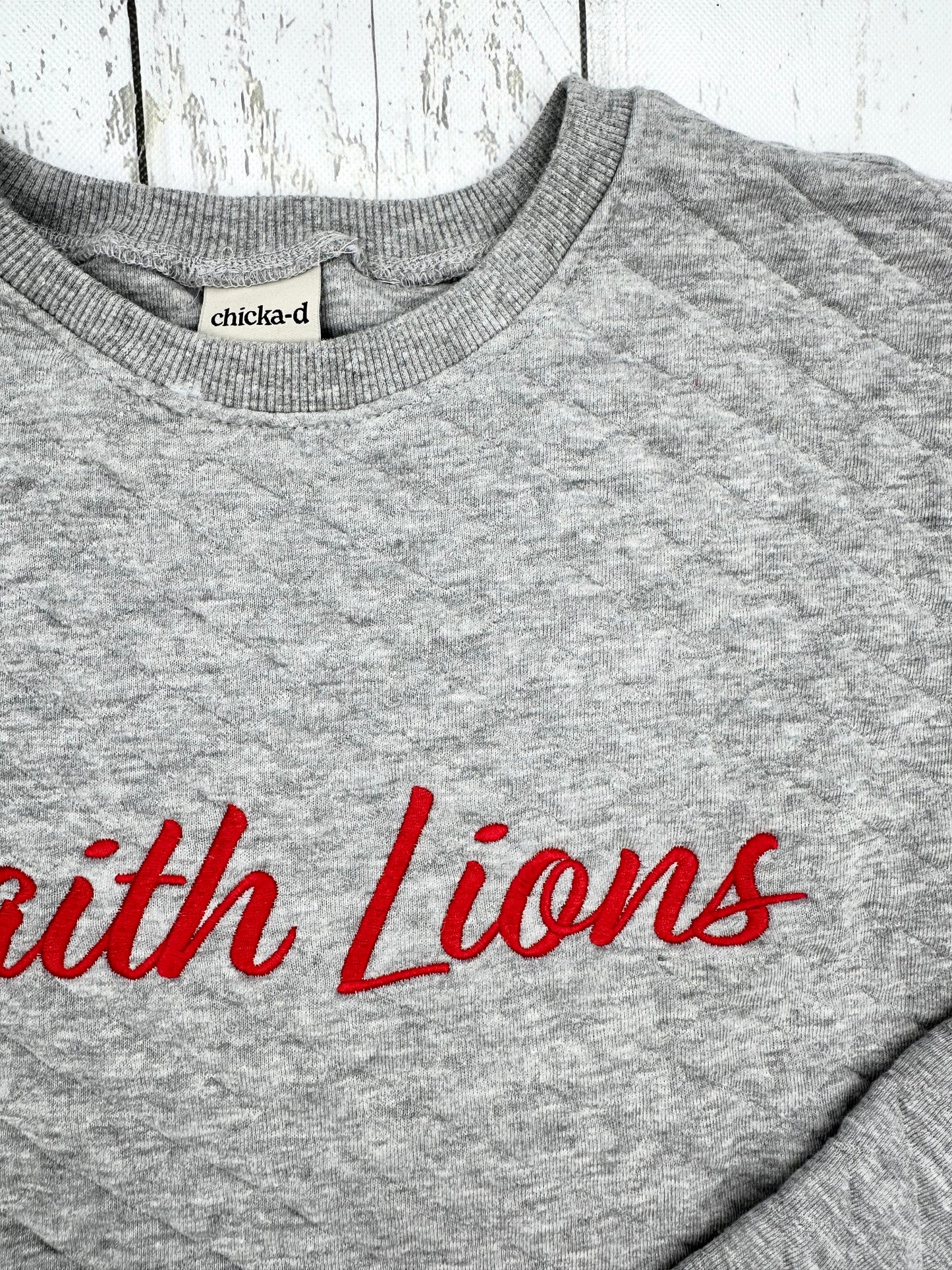 Quilted Faith Lions Sweatshirt