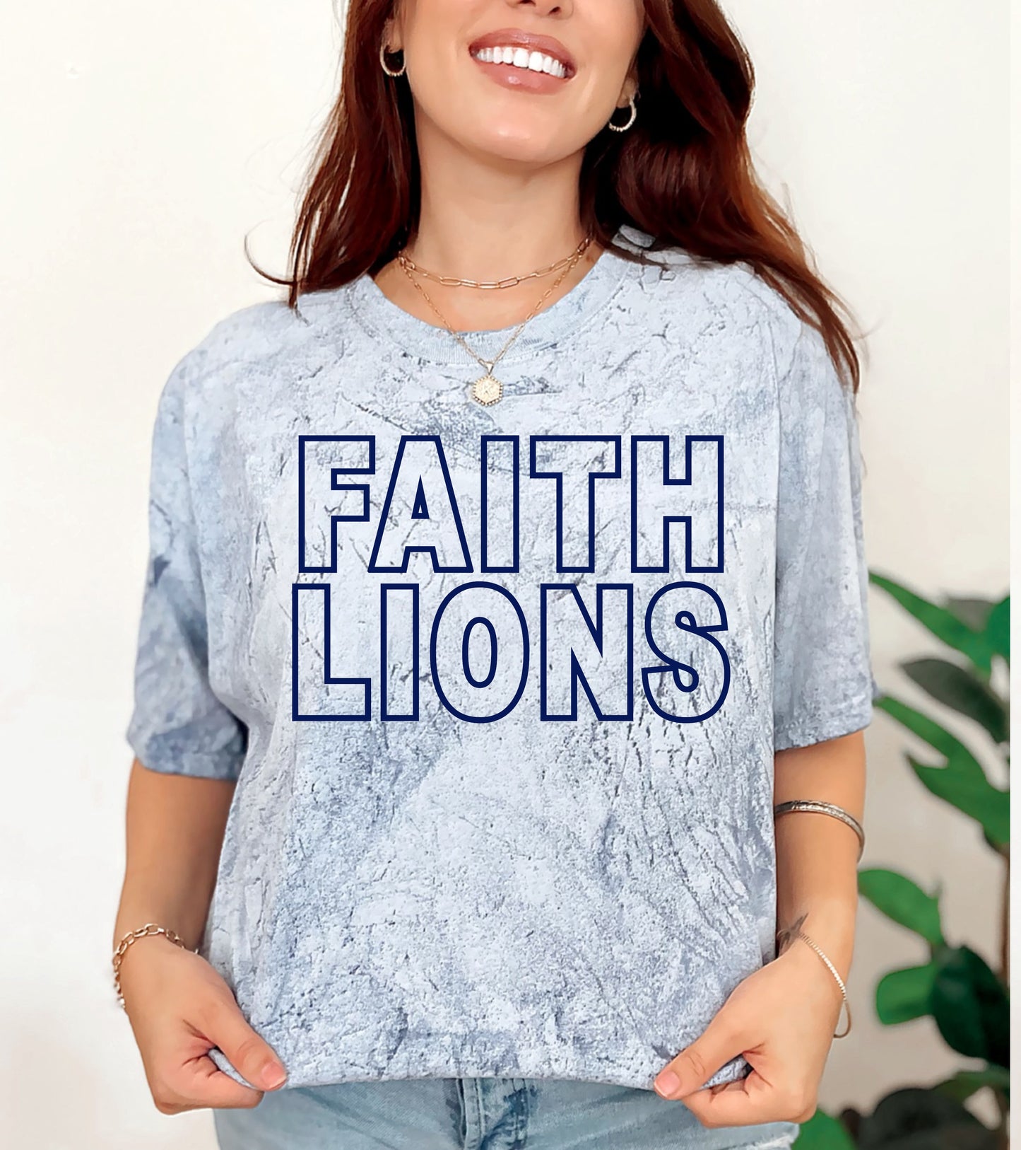 Faith Block Letter Tee Navy